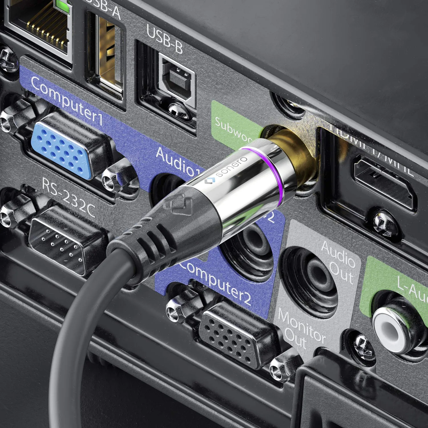 Sonero Premium S-AC900-100 Cinch Kabel 10 m schwarz Y-Verteiler