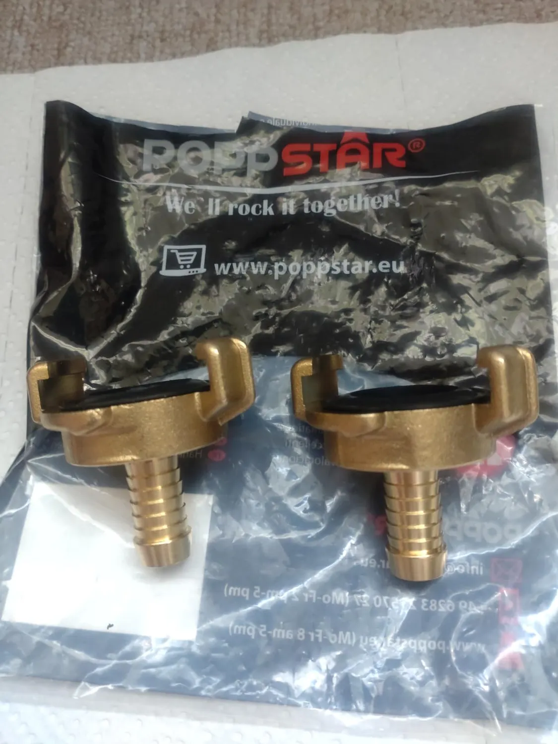 Poppstar Schnellkupplung 1 Zoll 2er-Set Messing