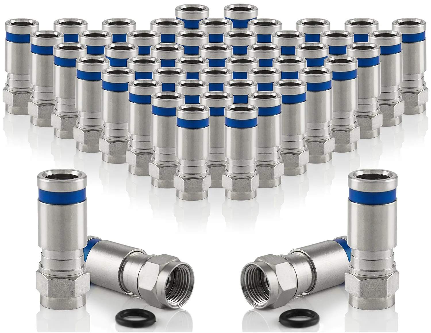 Poppstar F-Quick Stecker vergoldet 10x für Koax 7,5mm