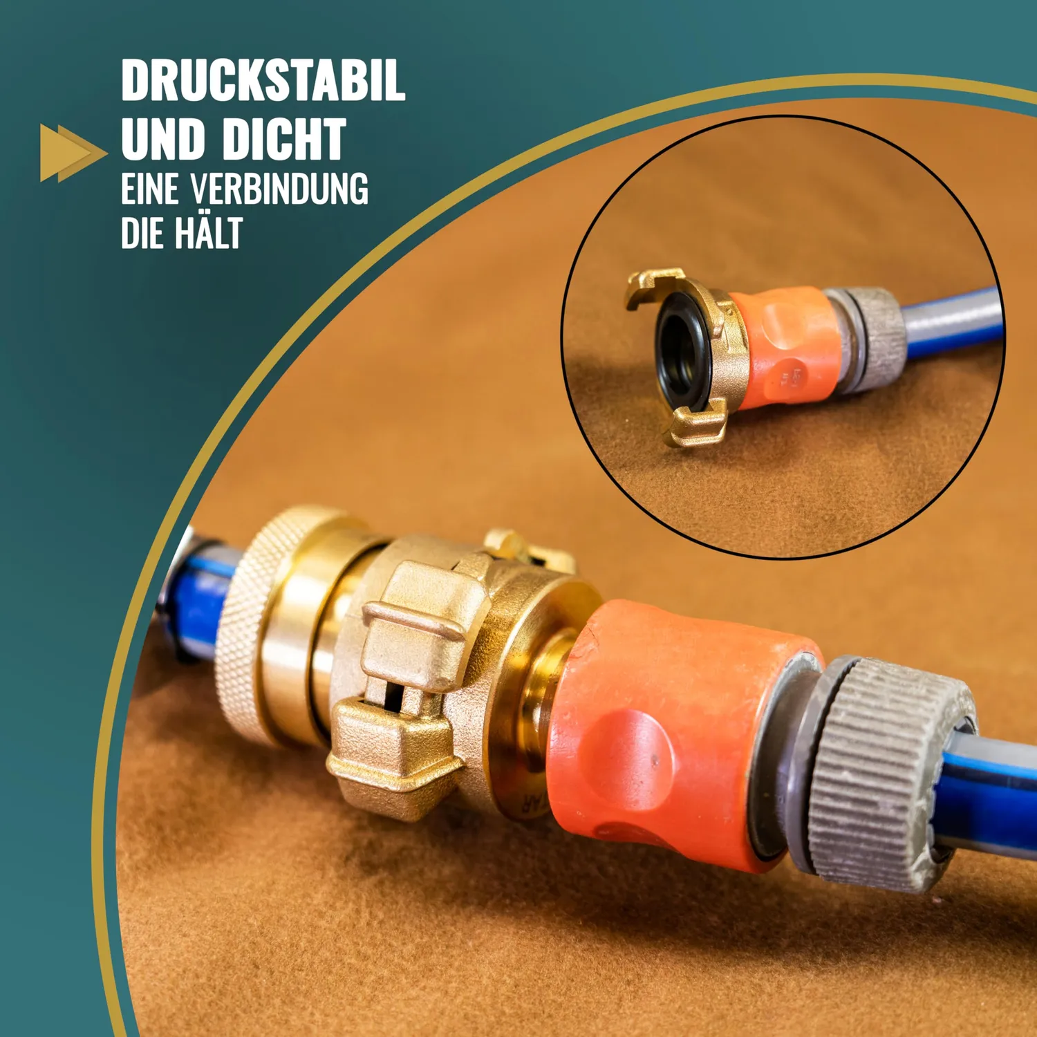 Poppstar Geka Schnellkupplung Messing 2er-Set Schlauchadapter