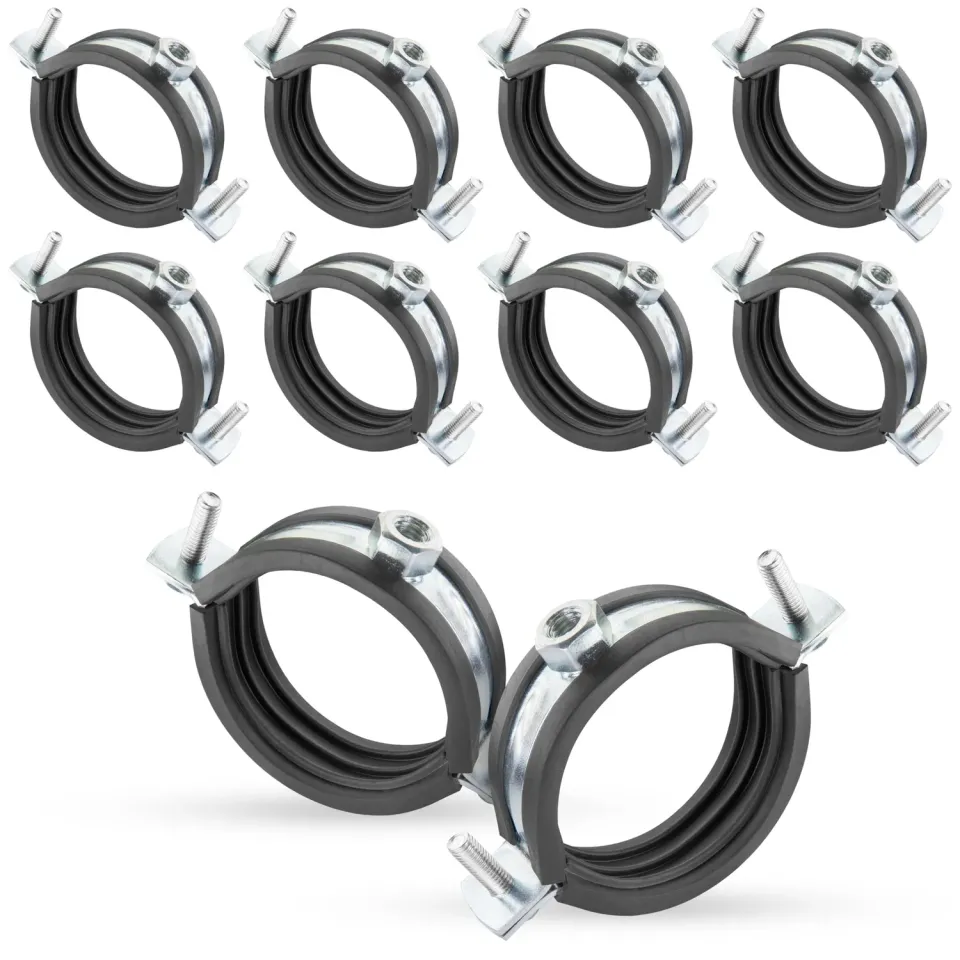 Poppstar Rohrschellen 57-61 mm 10er Set verzinkt mit Gummi