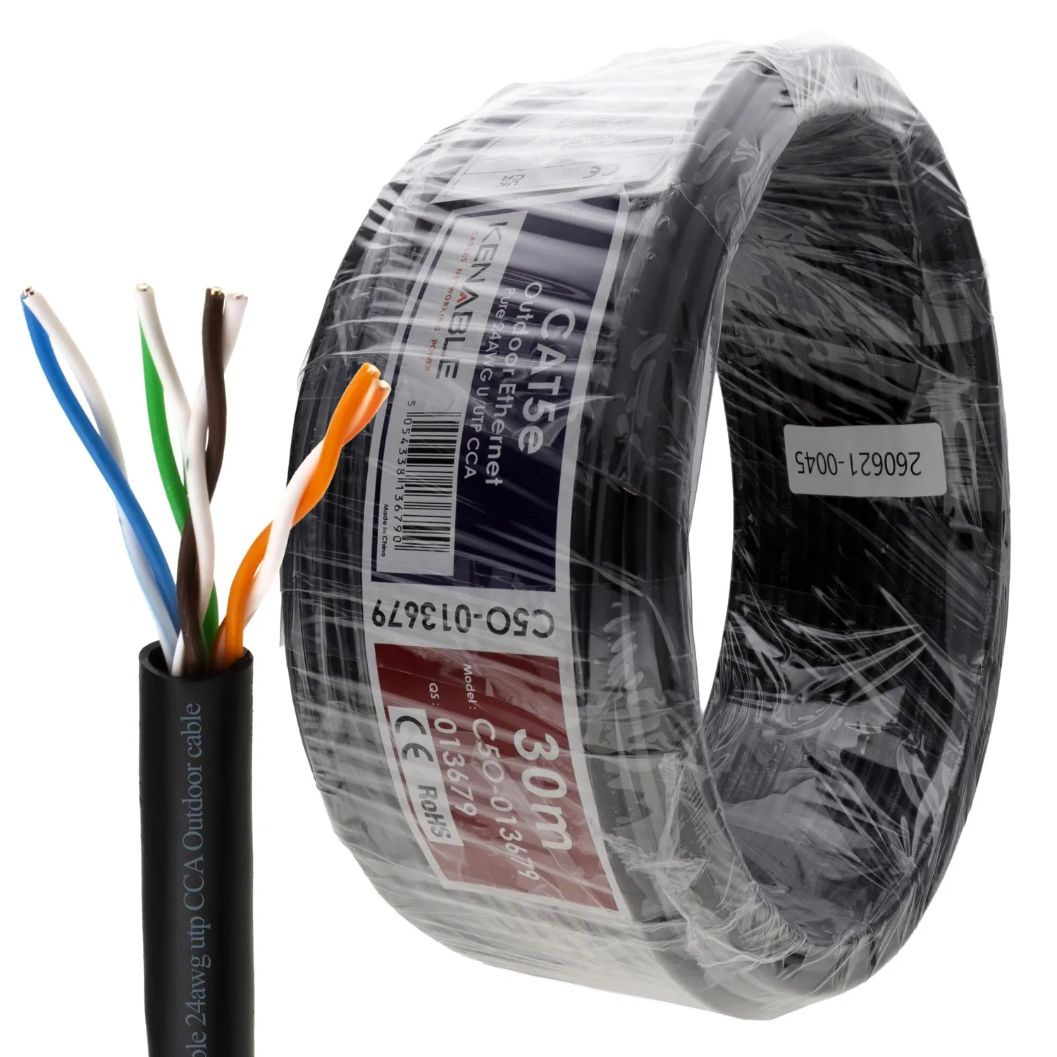 Kenable Outdoor Netzwerkkabel Cat5e 305 m schwarz