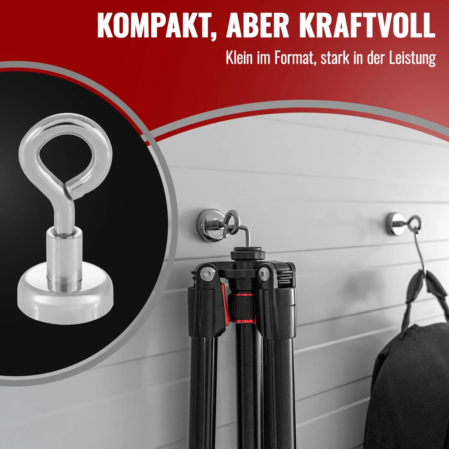 Poppstar Ösenmagnete Neodym 8 kg 20 Stück silbern