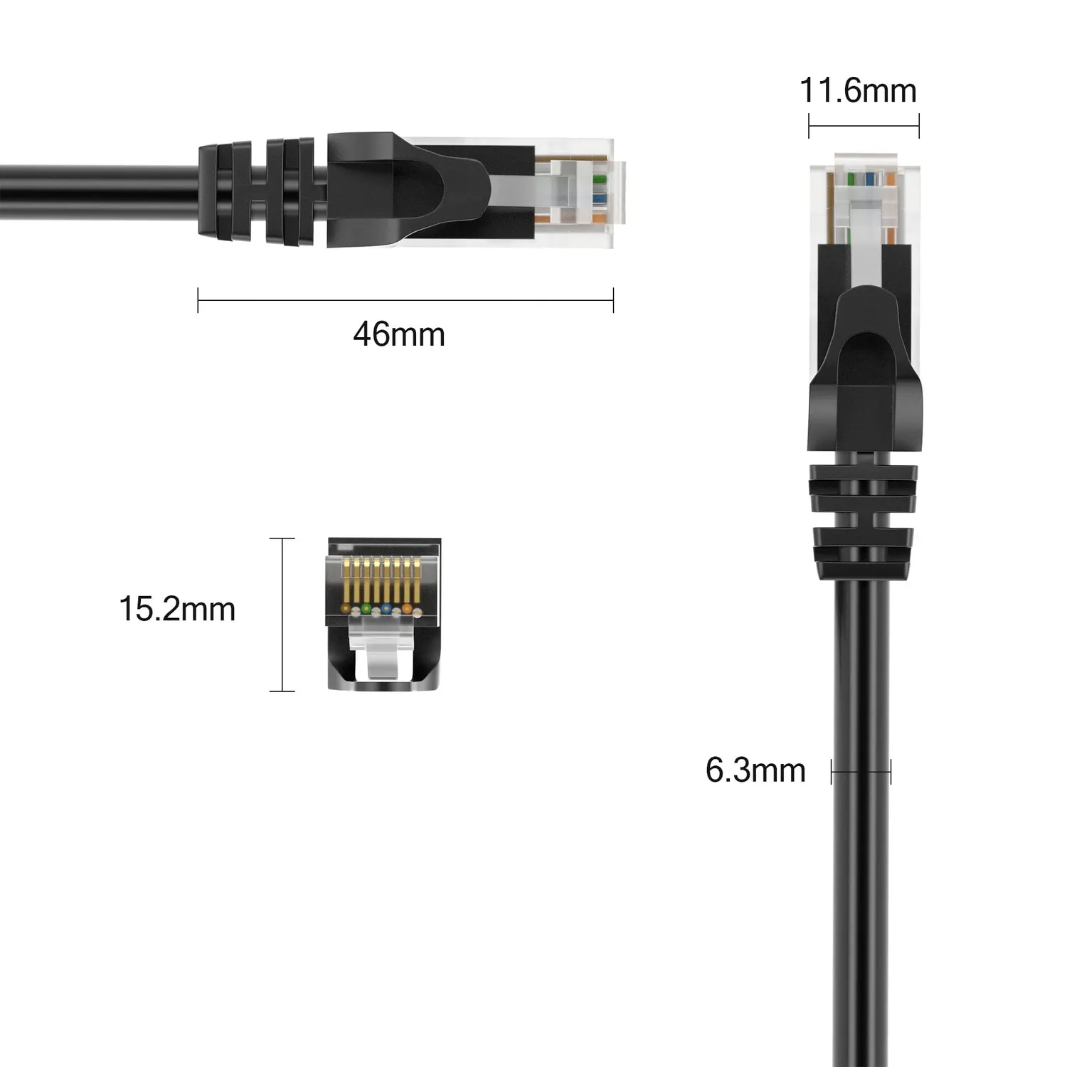 Jamega Cat.6 Netzwerkkabel 0,25m schwarz Gigabit
