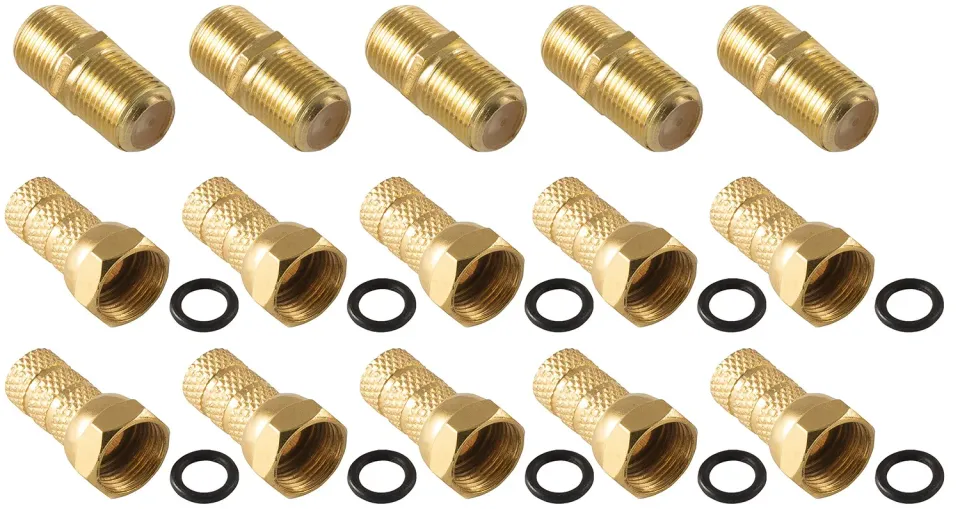 Poppstar Coax Set F-Stecker 15-teilig vergoldet wetterfest