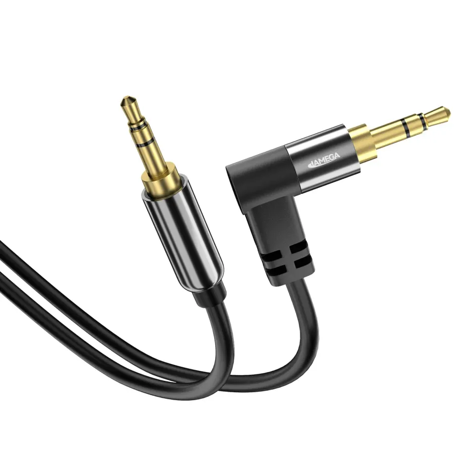 Jamega AUX Kabel 3,5mm 0,5m Schwarz gewinkelt