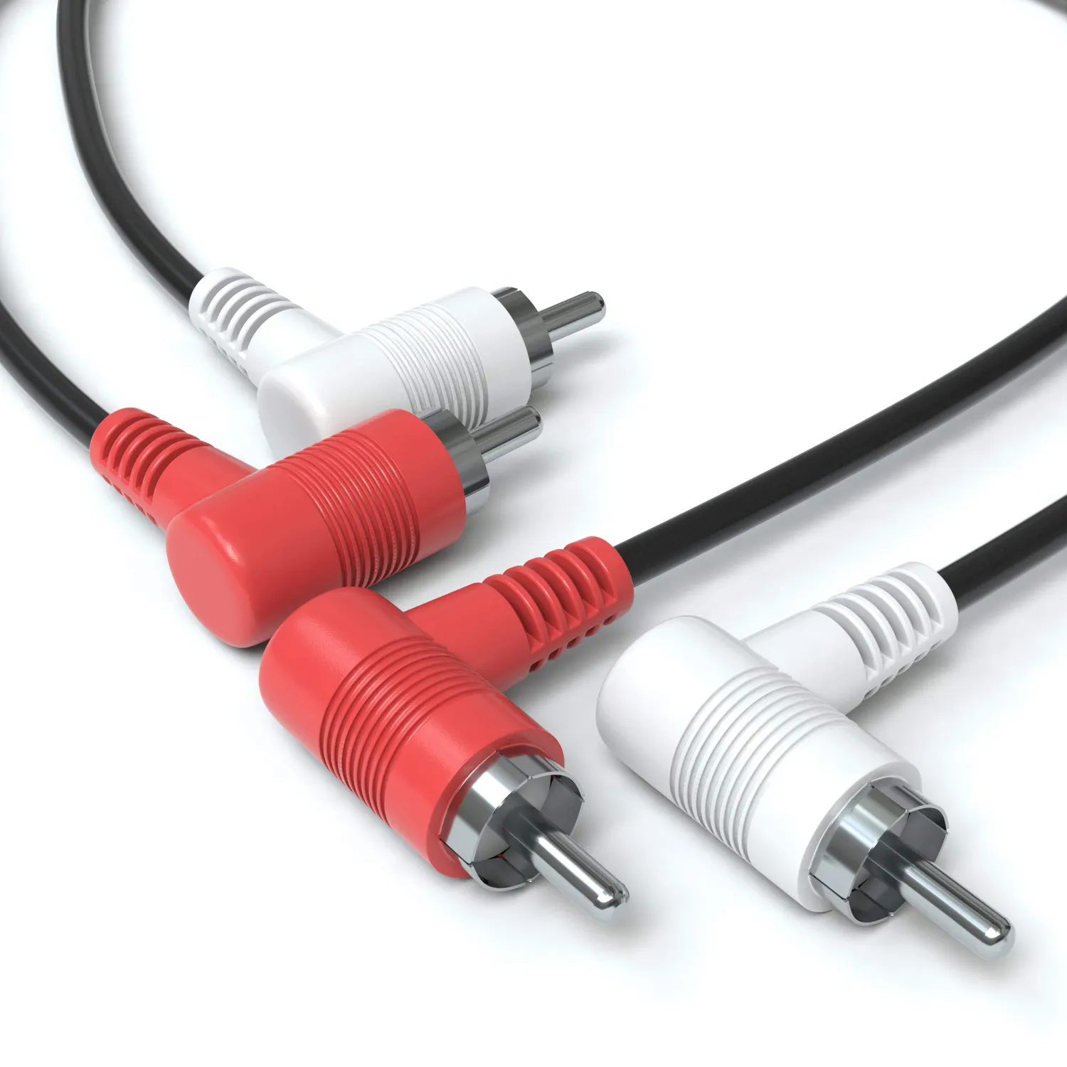 JAMEGA Cinch Kabel gewinkelt 0,5m Stereo Audio