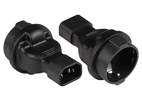 Good Connections Stromadapter C14-Schuko-Buchse schwarz