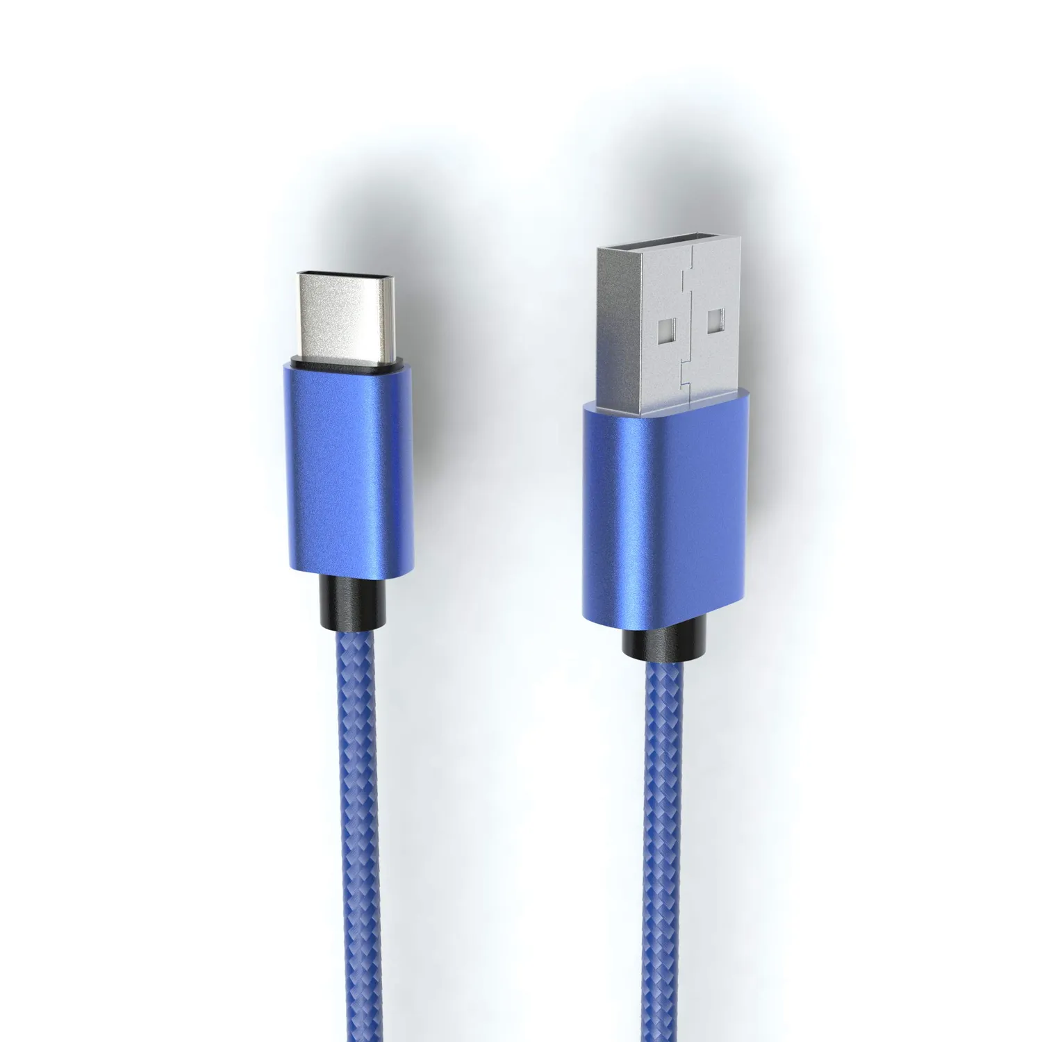 JAMEGA USB C auf USB-A Kabel 1 m blau Nylon