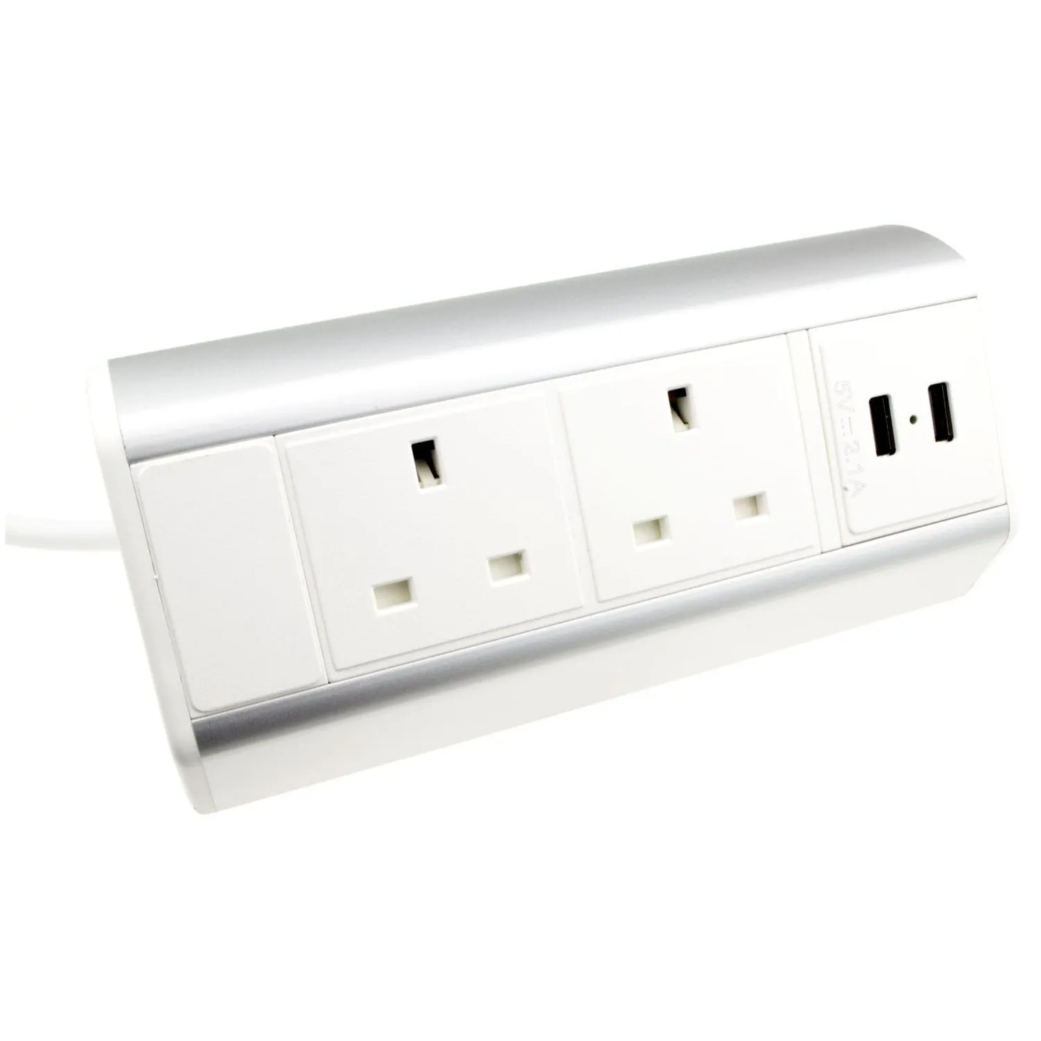 Kenable Tisch-PDU 2x UK + 2x USB Steckdosenleiste Weiß