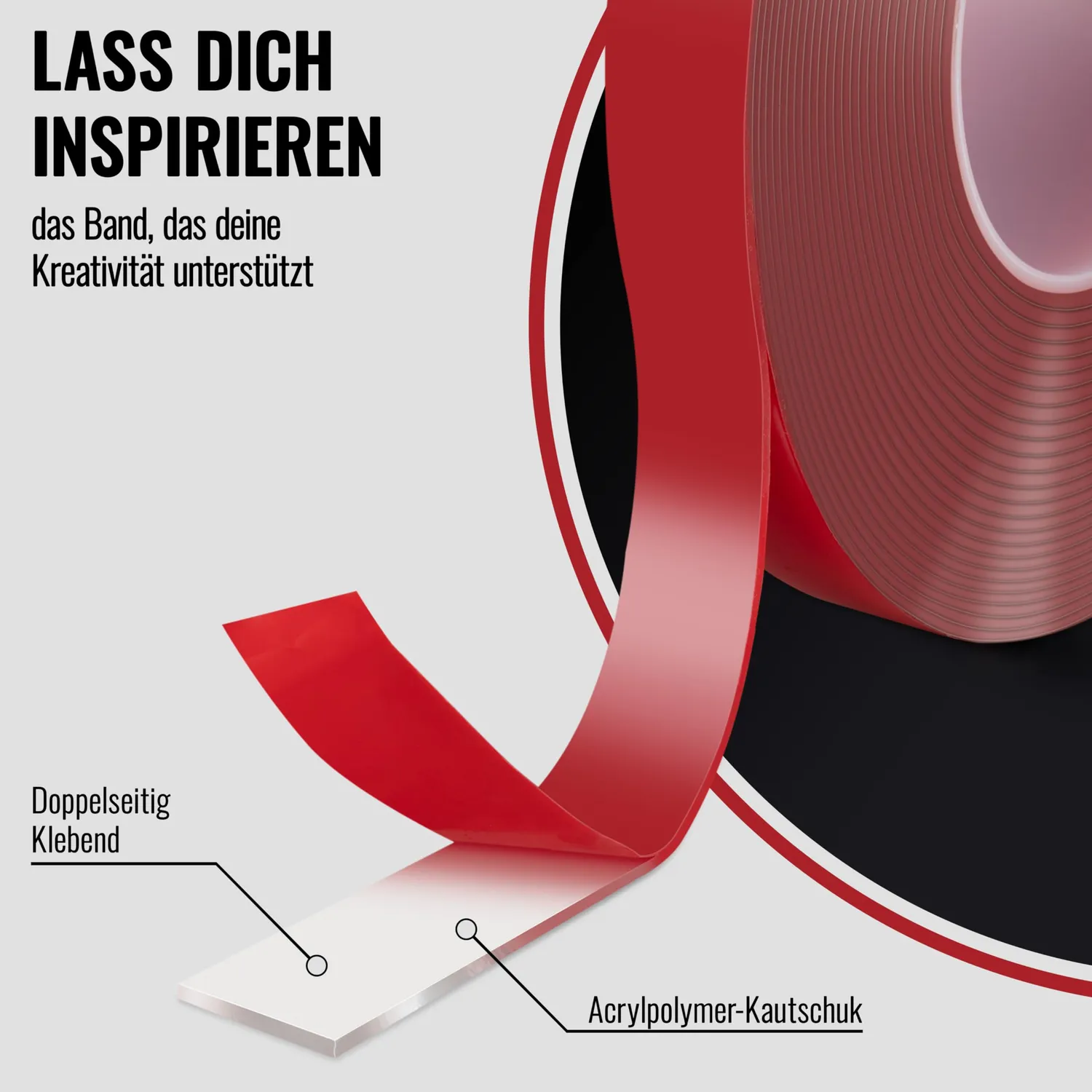 Poppstar Acryl Klebeband doppelseitig 10m transparent