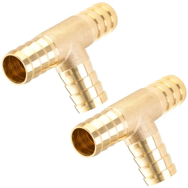 Poppstar T-Stück Schlauchverbinder 12mm 2er Messing