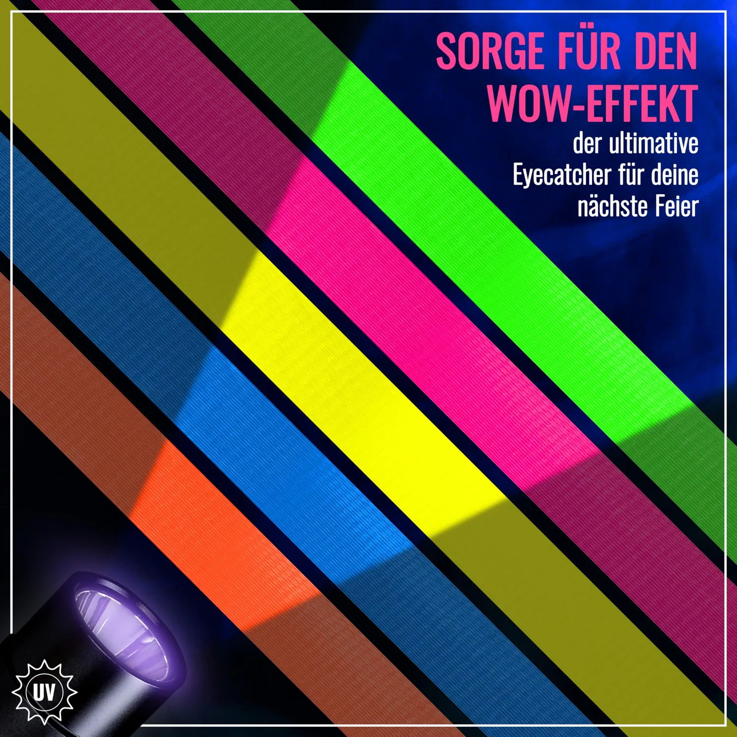 Poppstar Neon Klebeband 15mmx5m 5 Farben fluoreszierend