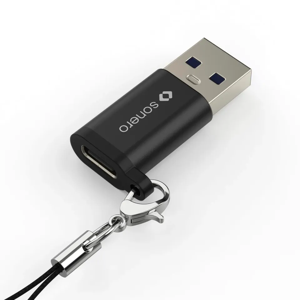 Sonero USB-A auf USB-C Adapter Aluminium schwarz 3A