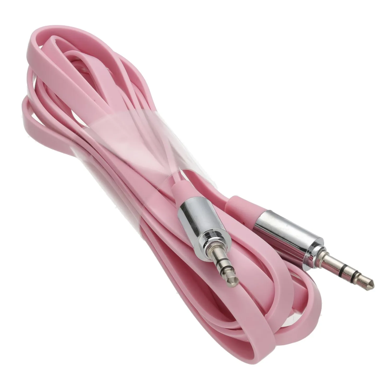 Kenable Flach-Klinkenkabel 2m pink Metallstecker