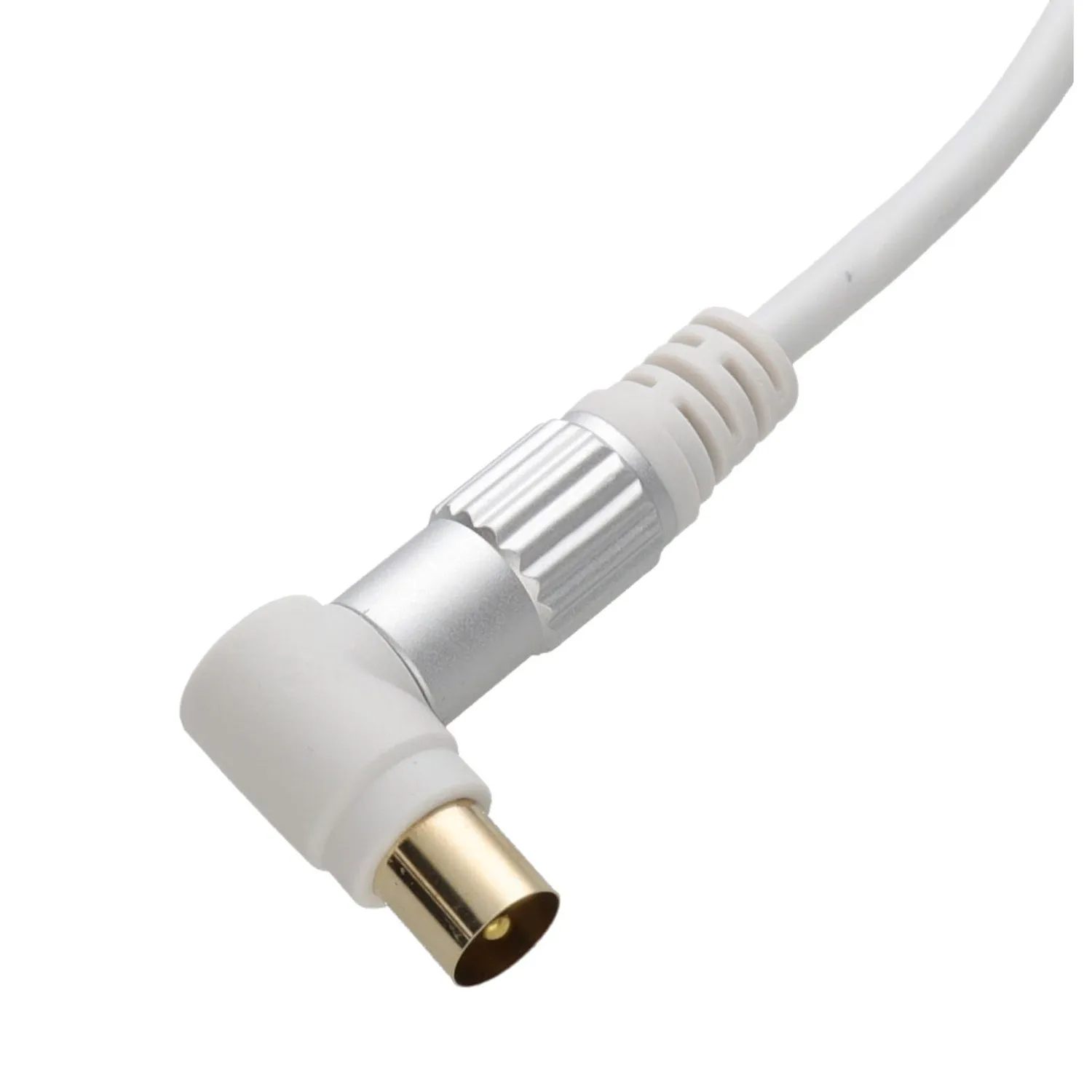 Kenable RF Antennenkabel 90° gewinkelt 1m weiß Gold