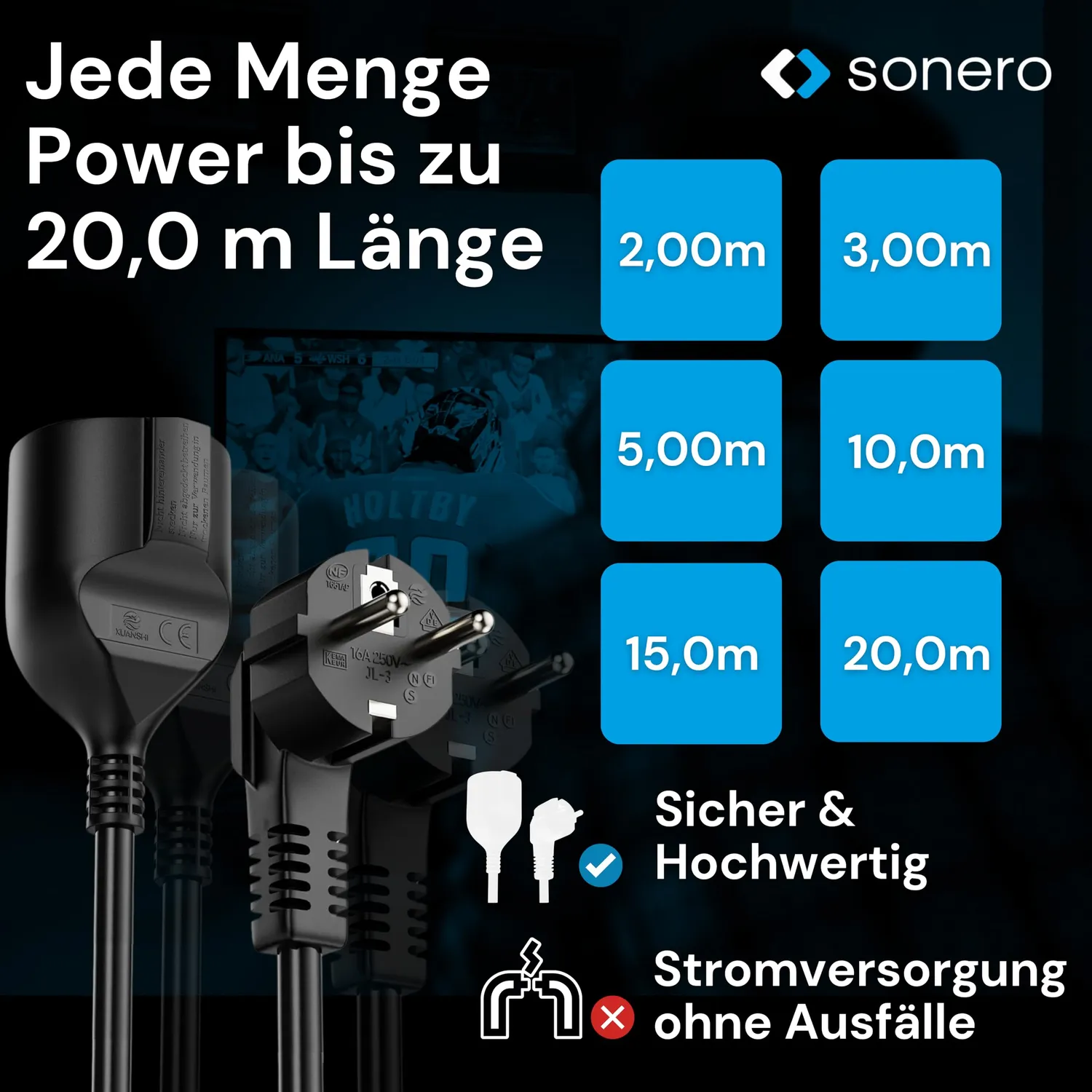 Sonero X-STW-SBG-030B Verlängerung 3m schwarz