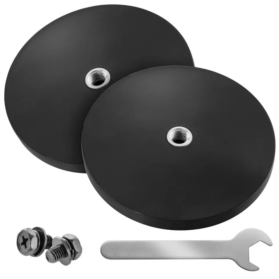 Poppstar Topfmagnet M6 66 mm 20 kg 2 Stück gummiert