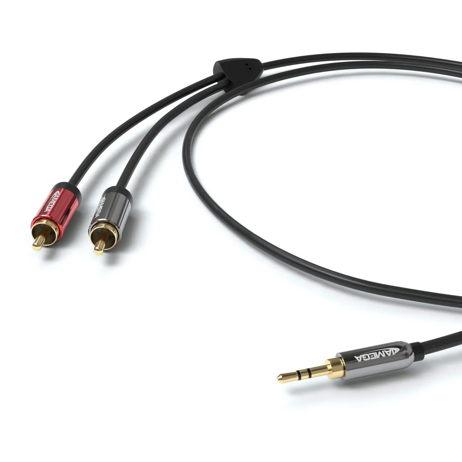 Jamega Cinch auf Klinke Kabel 3,5mm 1m Stereo doppelt geschirmt