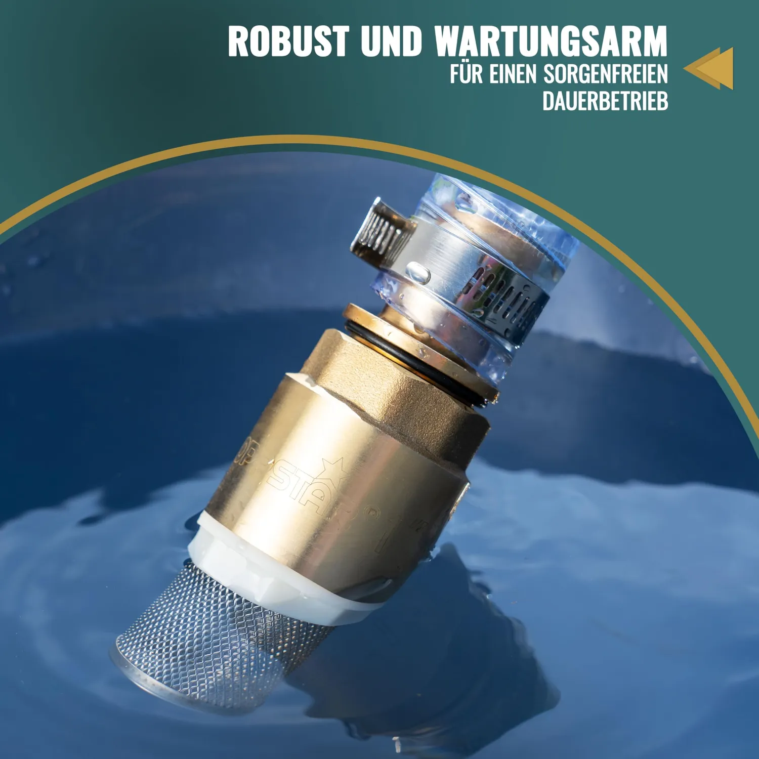 Poppstar Saugfilter Set 1 Zoll Messing Rückschlagventil Edelstahlkorb