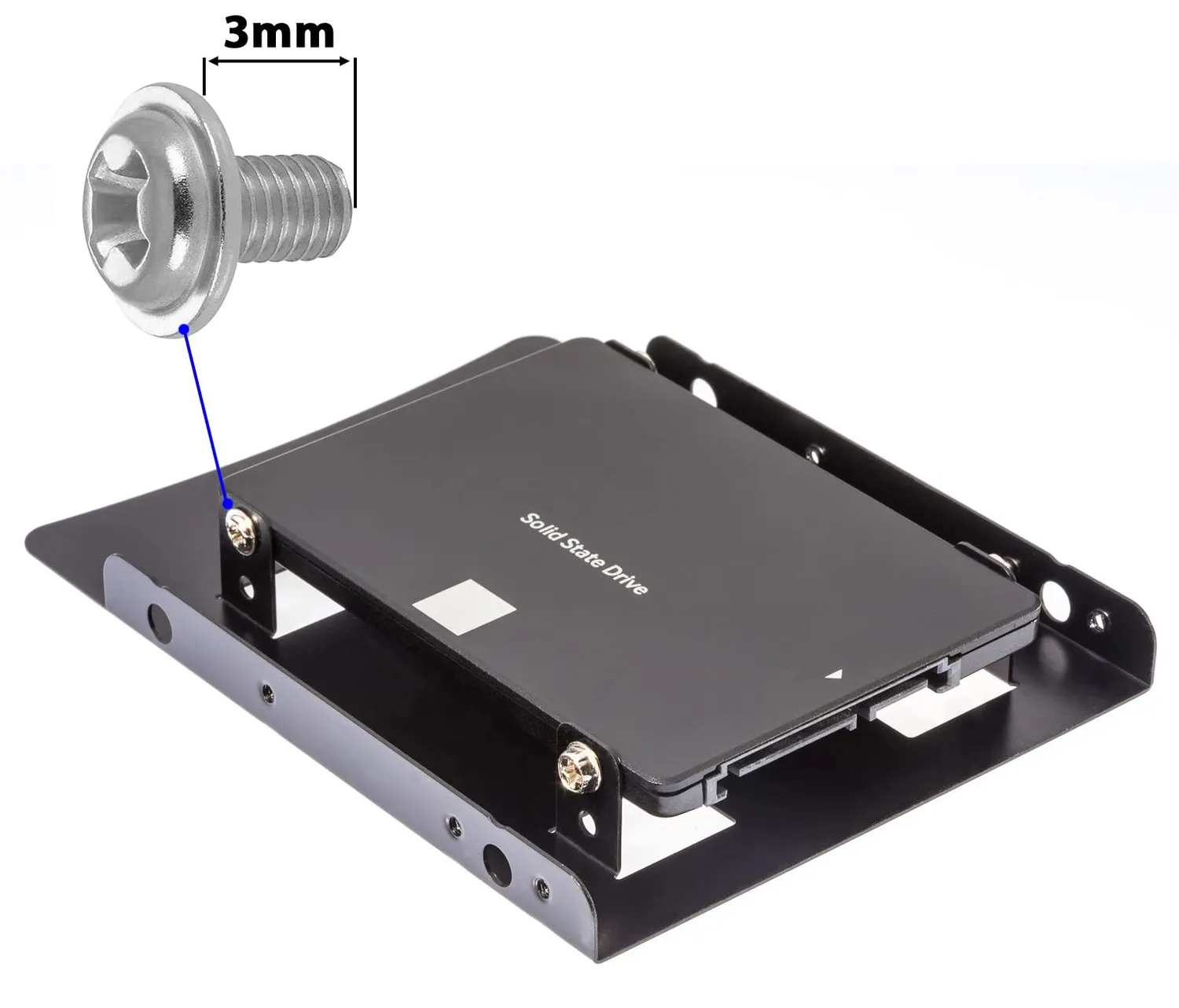 Poppstar SSD Einbaurahmen 2,5 Zoll Kit mit Kabel