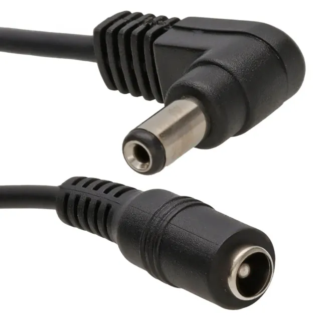 Kenable DC Verlängerungskabel 5,5x2,1mm gewinkelt 3m schwarz