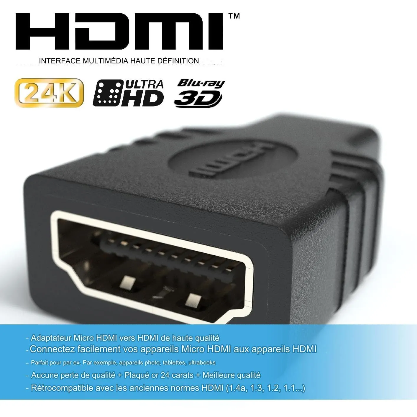 Jamega HDMI auf Micro-HDMI Adapter Schwarz 4K