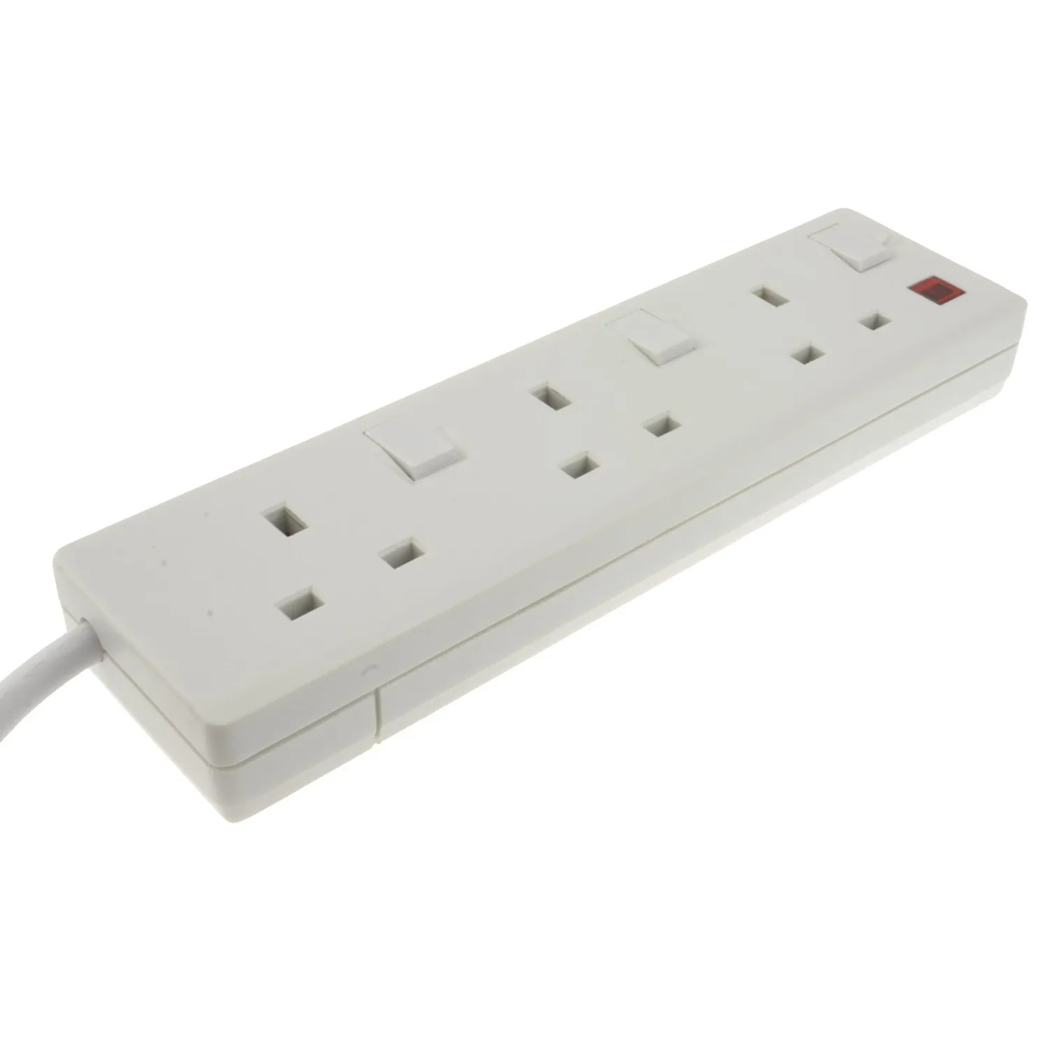 Kenable 3-Wege Verlängerungskabel UK-Stecker 2m weiß