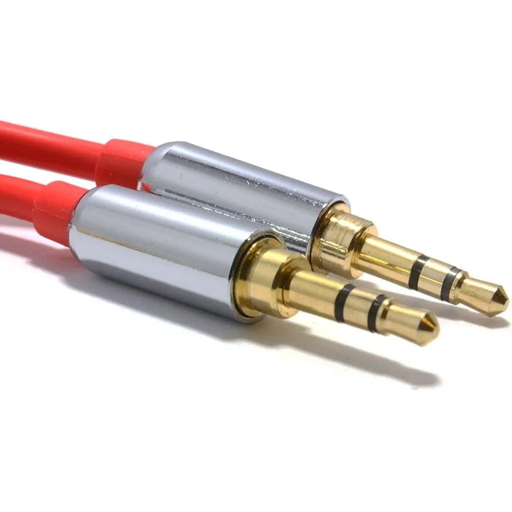 Kenable Pro AUX Kabel 3,5mm Stecker-Stecker 3m rot Kupfer