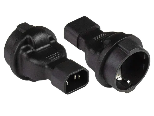 Good Connections Stromadapter C14-Schuko-Buchse schwarz