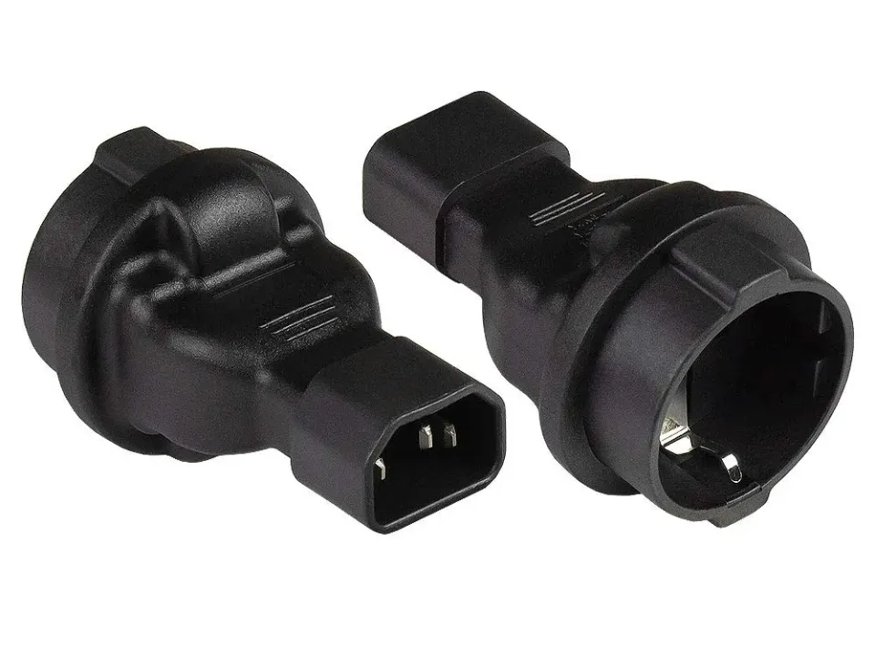 Good Connections Stromadapter C14-Schuko-Buchse schwarz