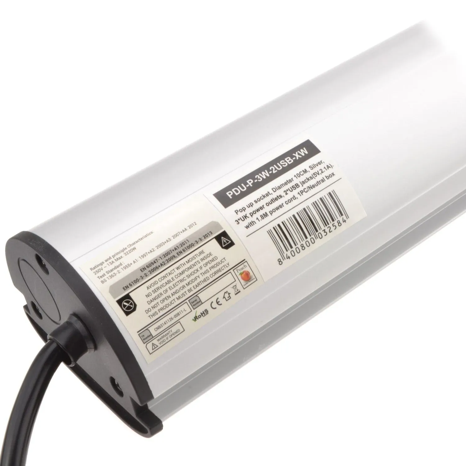 Kenable Versenkbare Einbausteckdose 3-fach UK + 2x USB