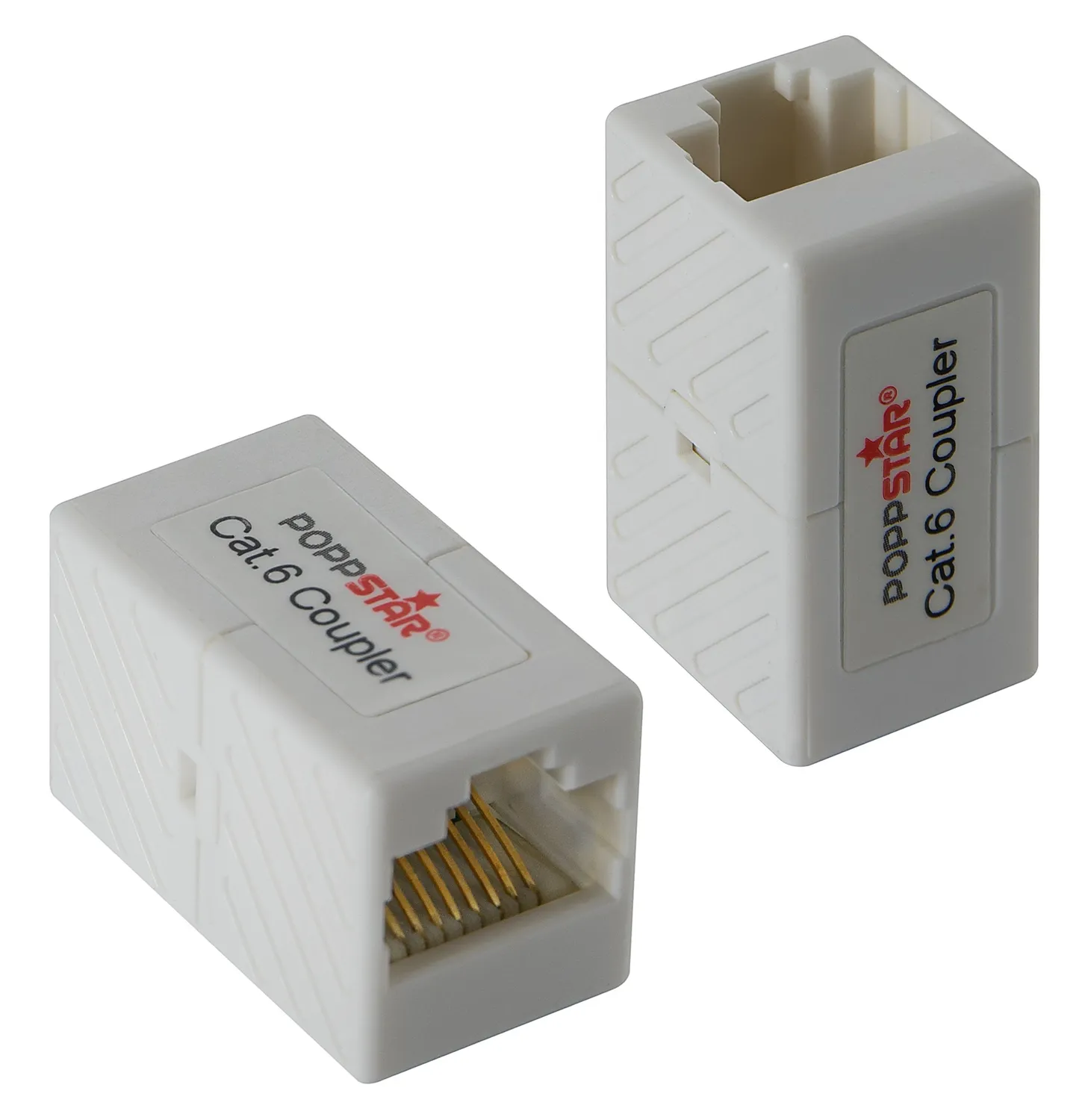 Poppstar RJ45 Kupplung Cat6 geschirmt 2 Stück