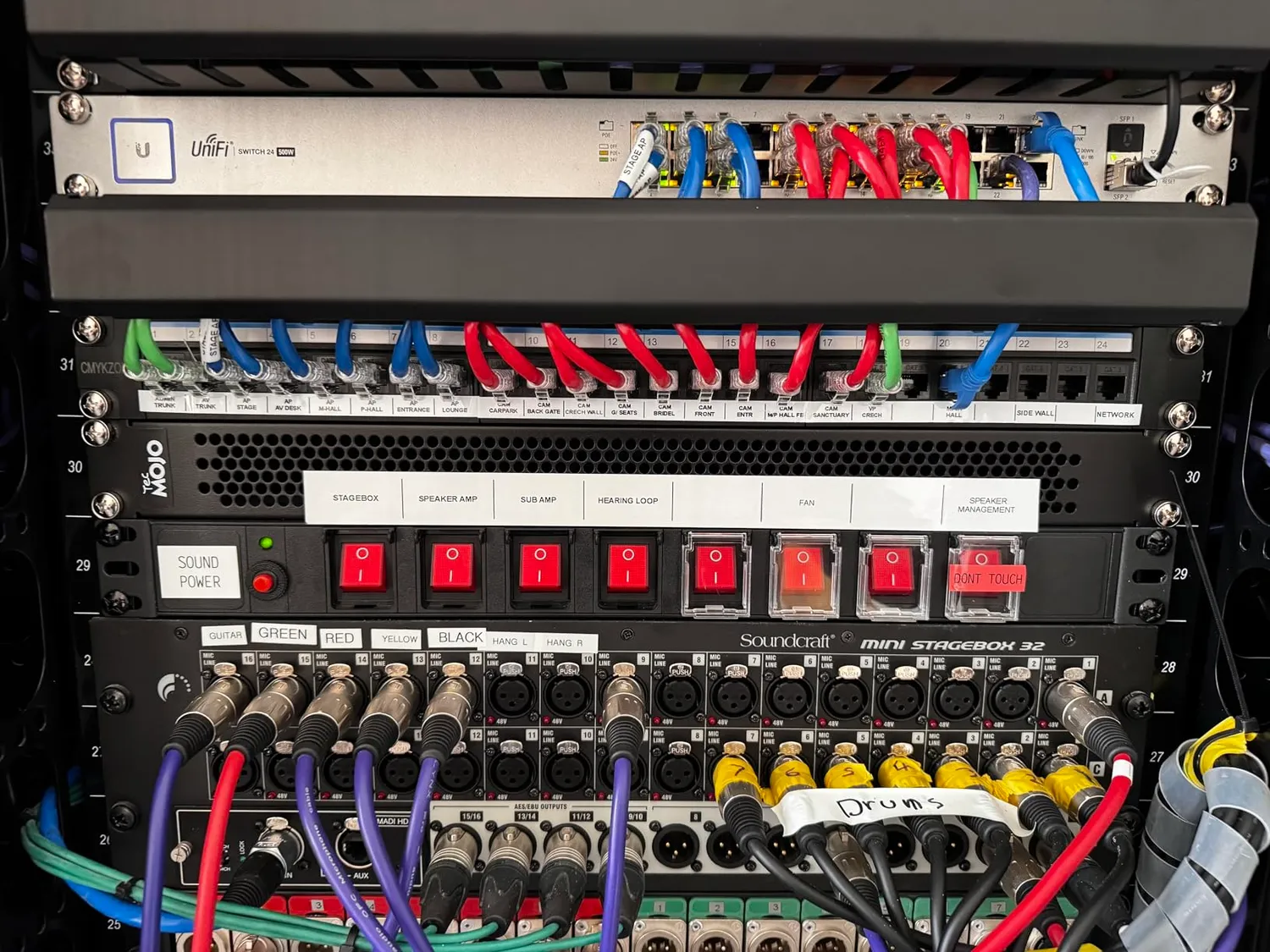 Kenable Kabelmanagement-Panel 1U 19 Zoll schwarz Stahl