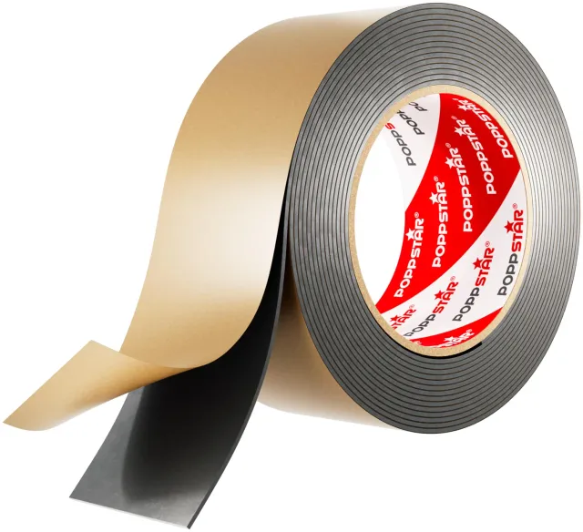 Poppstar Butyl Klebeband doppelseitig 5m x 50mm schwarz