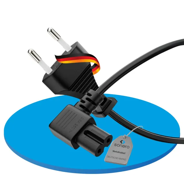 Sonero X-ESG-C7W-020B Stromkabel 2 m schwarz 90° C7