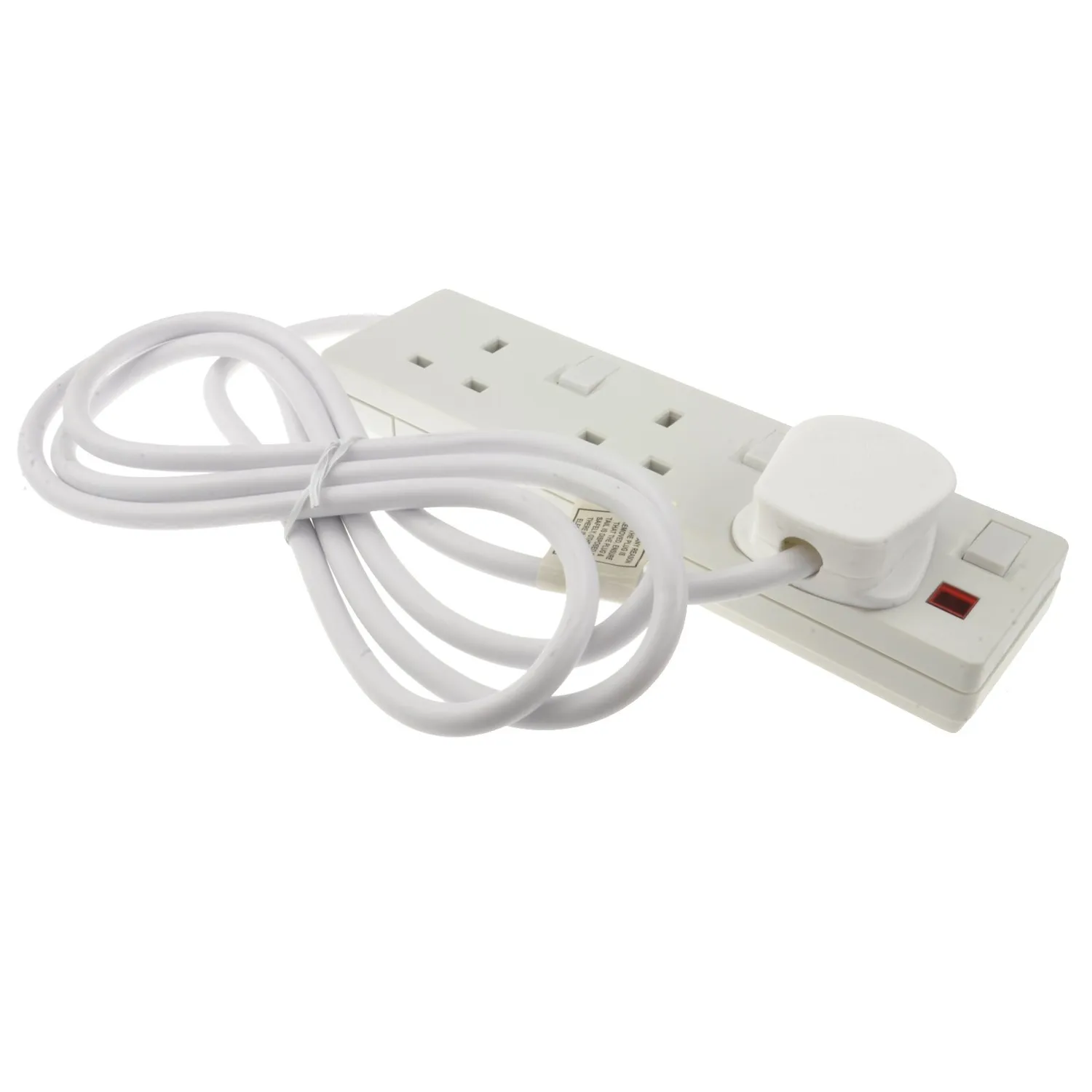 Kenable 3-Wege Verlängerungskabel UK-Stecker 2m weiß