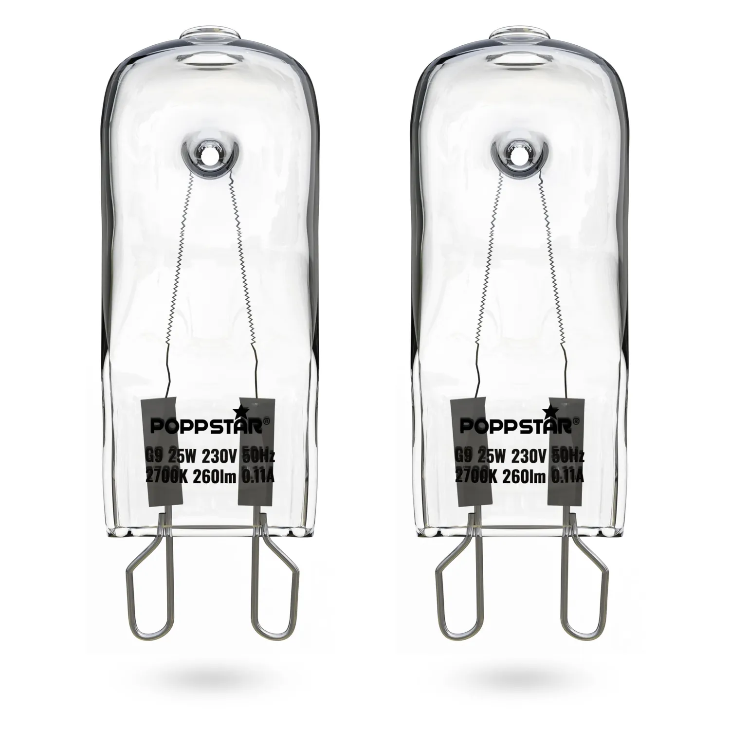 Poppstar Backofenlampe G9 40W 4er-Pack warmweiß 300°C