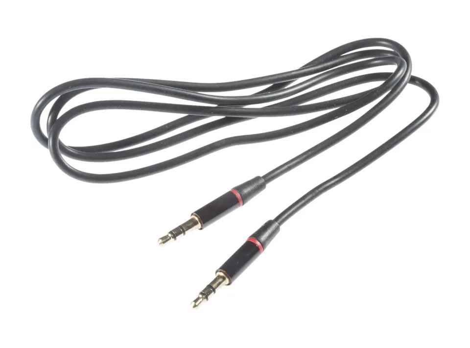 Poppstar HQ Klinkenkabel 3,5mm Stereo 1,2m schwarz vergoldet