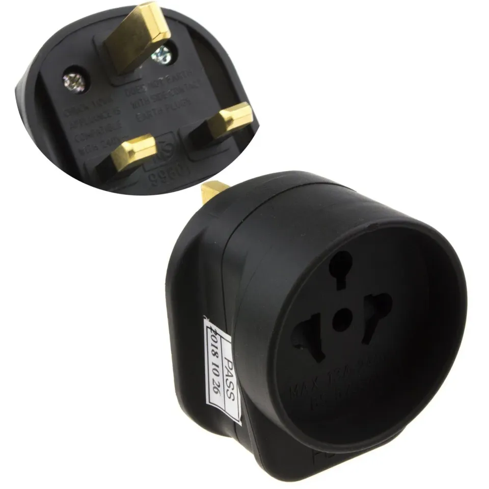 Kenable Reiseadapter EU USA auf UK 3-Pin 13A schwarz