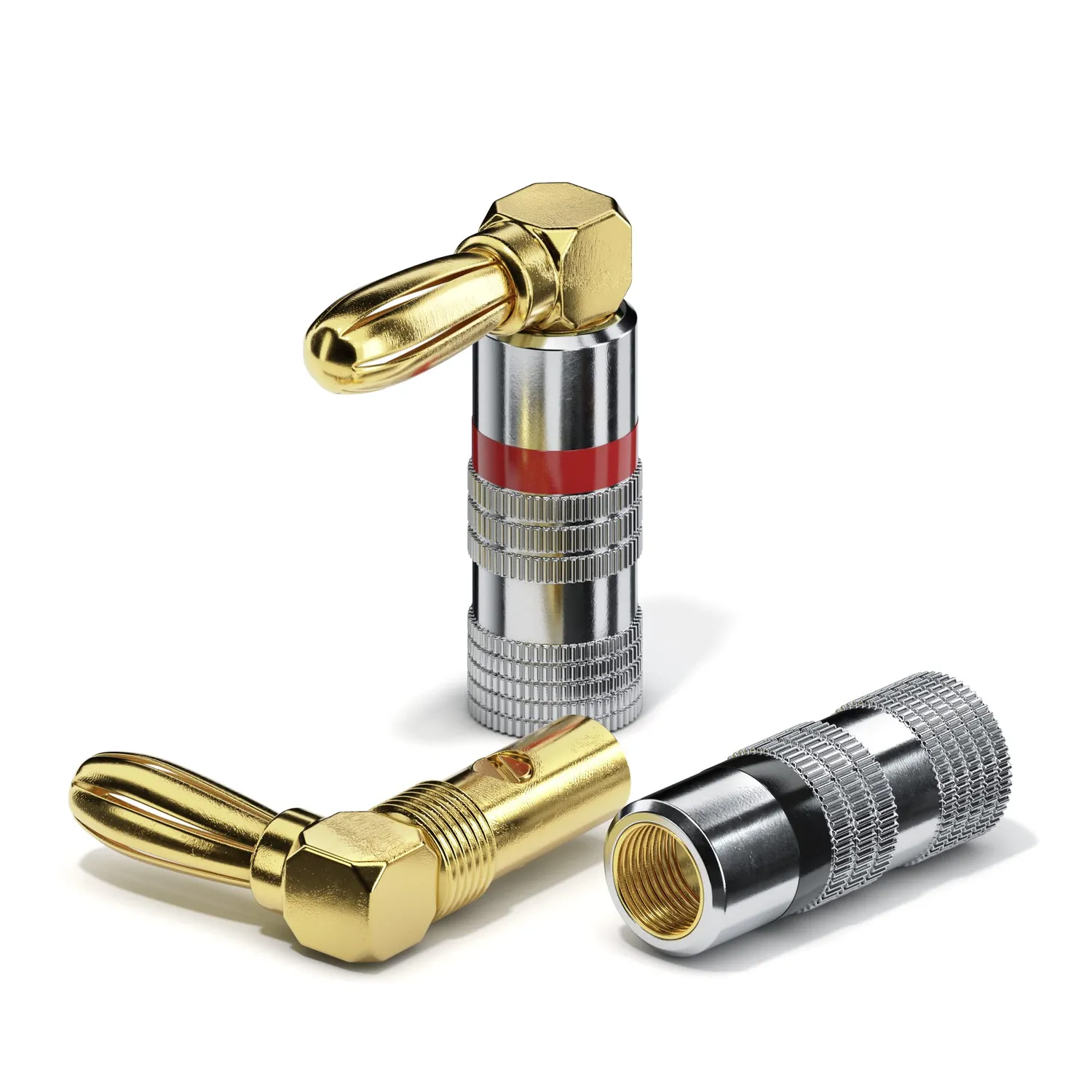 Sonero Bananenstecker 90° 8er-Set vergoldet 6mm²