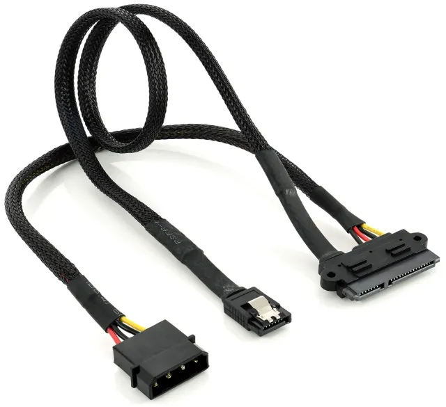 Poppstar SATA Dualkabel 50cm Molex Strom+Daten 6Gb/s