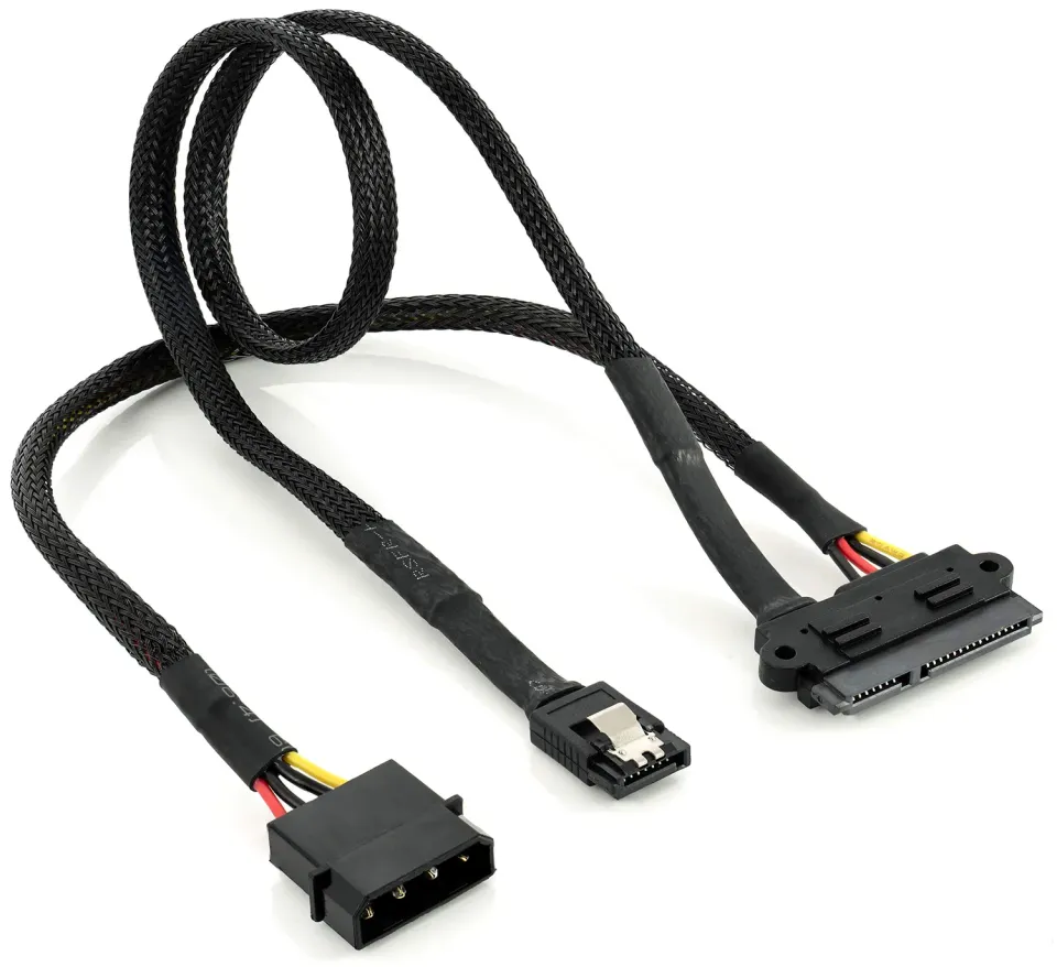 Poppstar SATA Dualkabel 50cm Molex Strom+Daten 6Gb/s