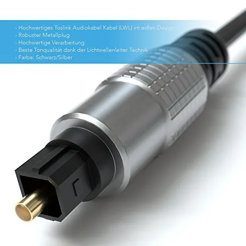 JAMEGA Optisches Toslink Kabel SPDIF 5 m Dolby DTS