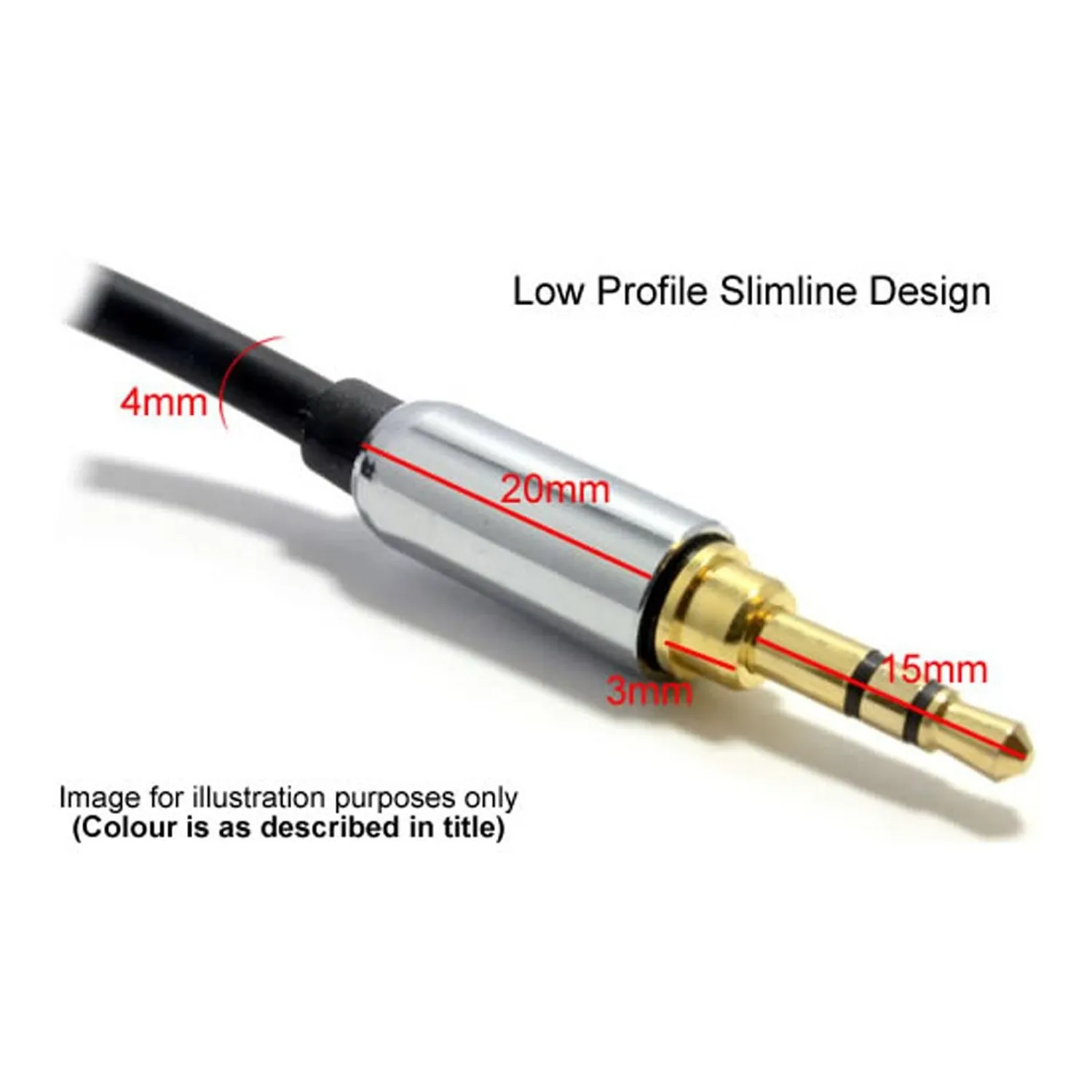 Kenable Pro AUX Kabel 3,5mm Stecker-Stecker 3m rot Kupfer