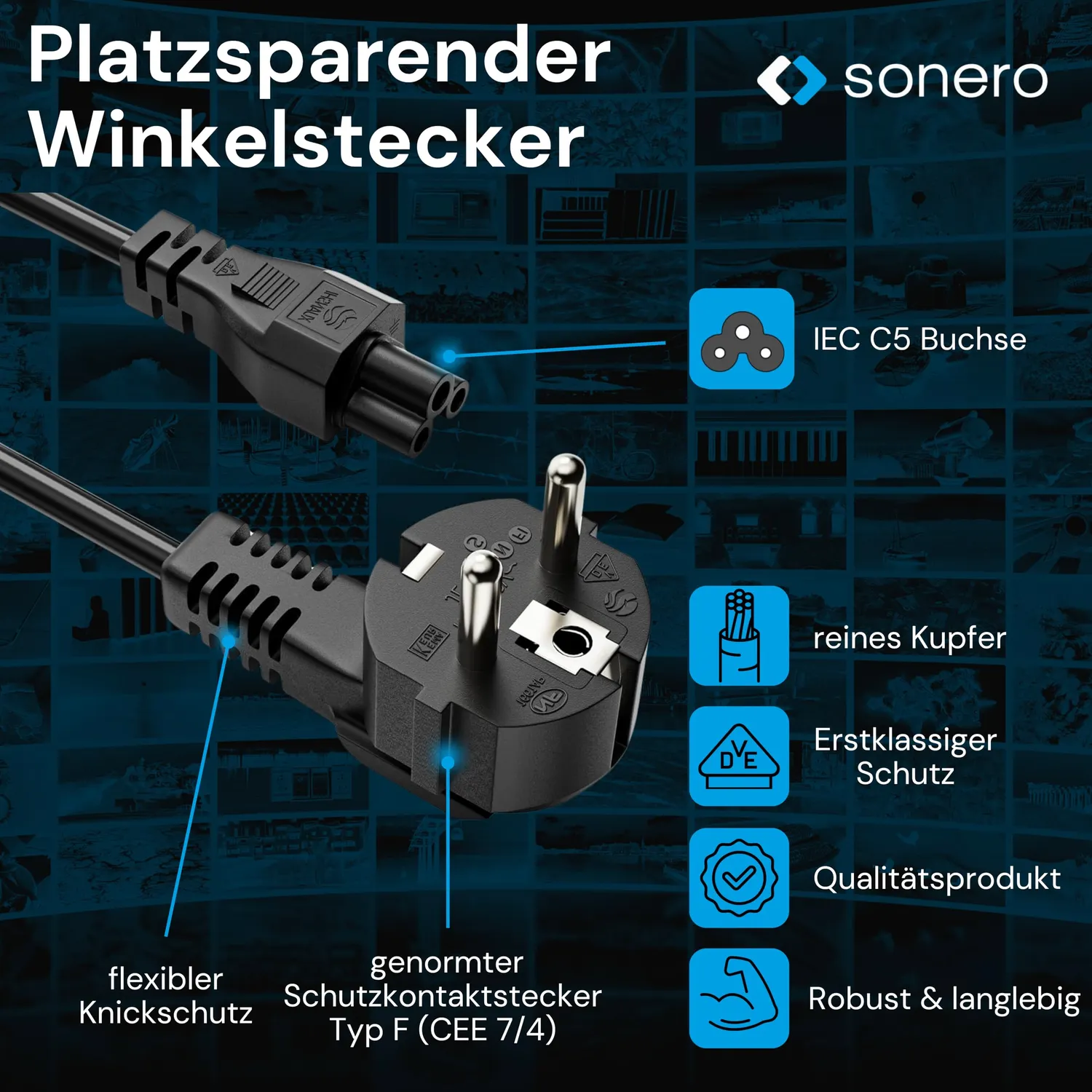 Sonero X-SKW-C5G-015B Netzkabel C5 1,5 m schwarz