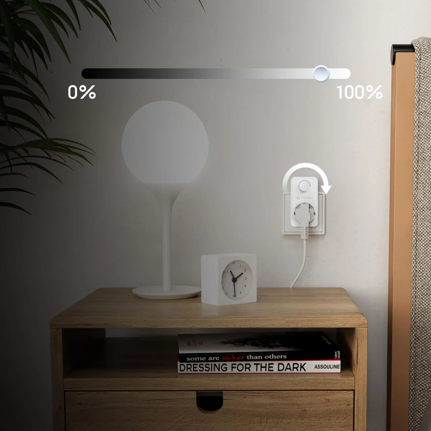 Sonero Steckdosendimmer für LED weiß 20-400W