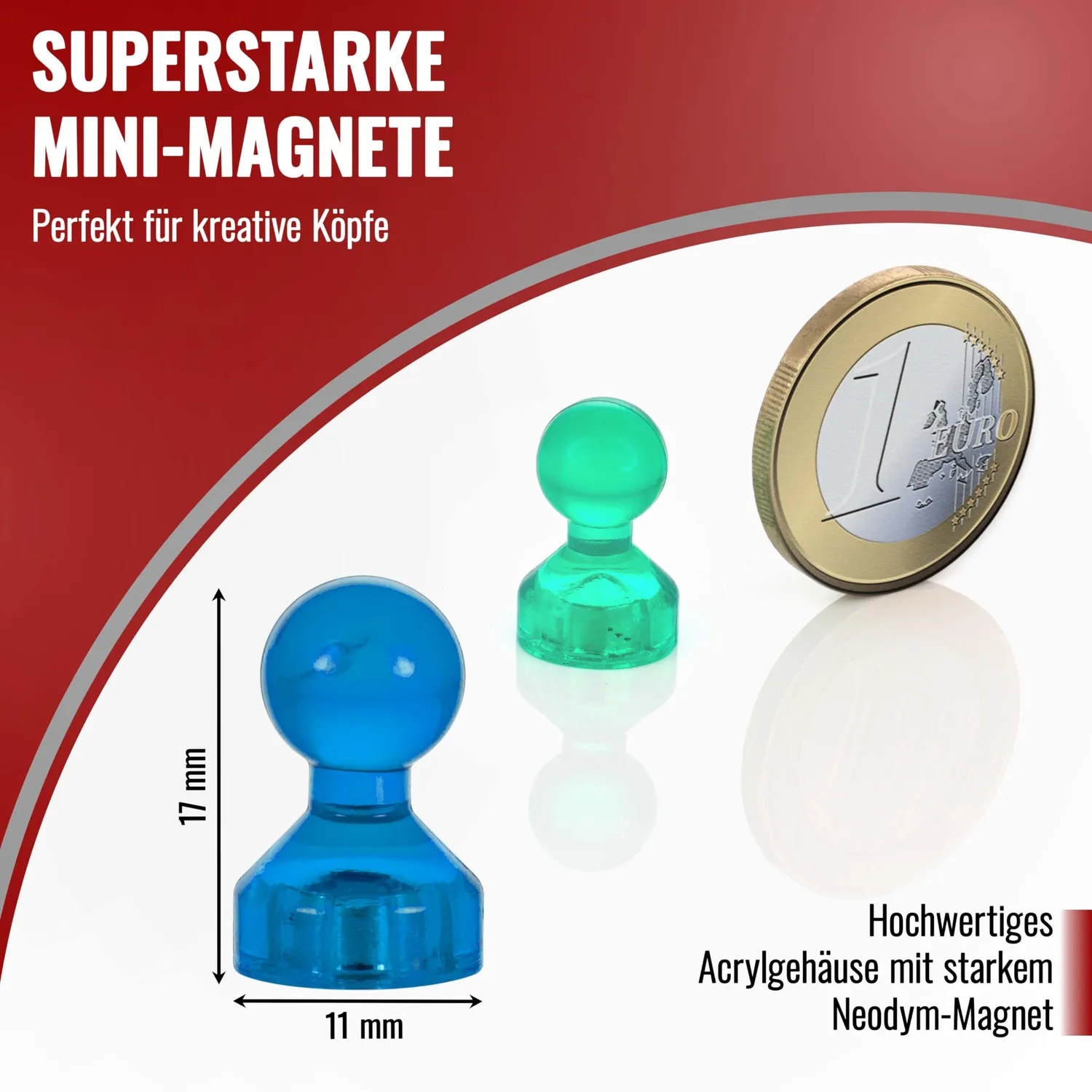 Poppstar Kegelmagnete 50er bunt Whiteboard 11x17mm Box