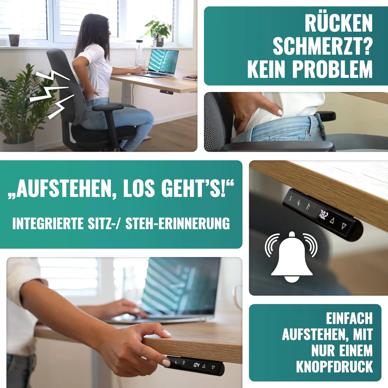 Poppstar Schreibtisch-Gestell höhenverstellbar Anthrazit Dual