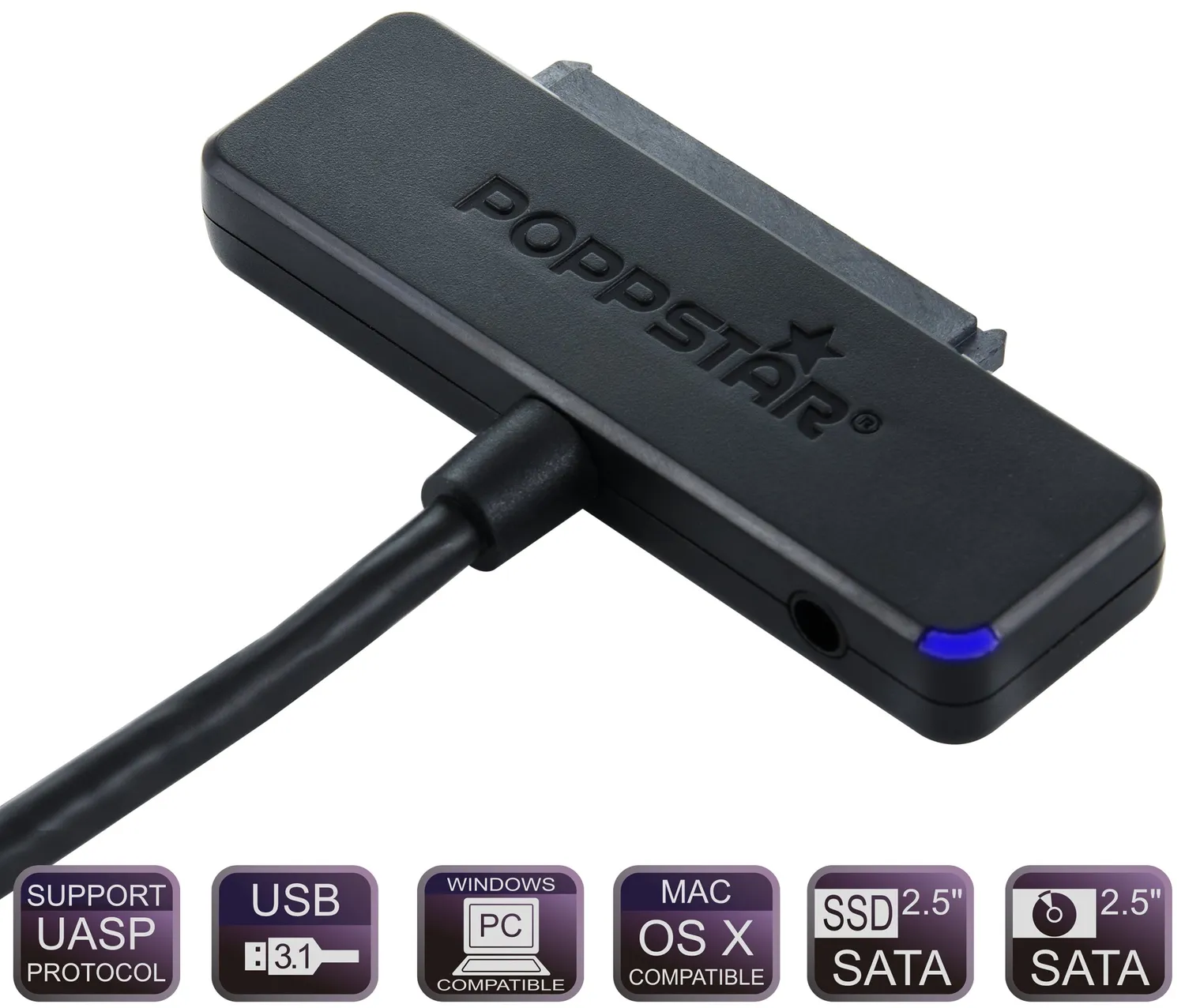 Poppstar SATA-USB Adapter USB 3.1 Typ A 1 m ohne Netzteil